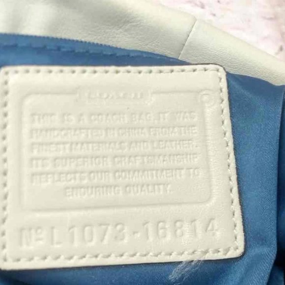 Vintage Coach Kristin Tote Shoulder Handbag Women's Cream Leather Double Handle - Picture 7 of 8